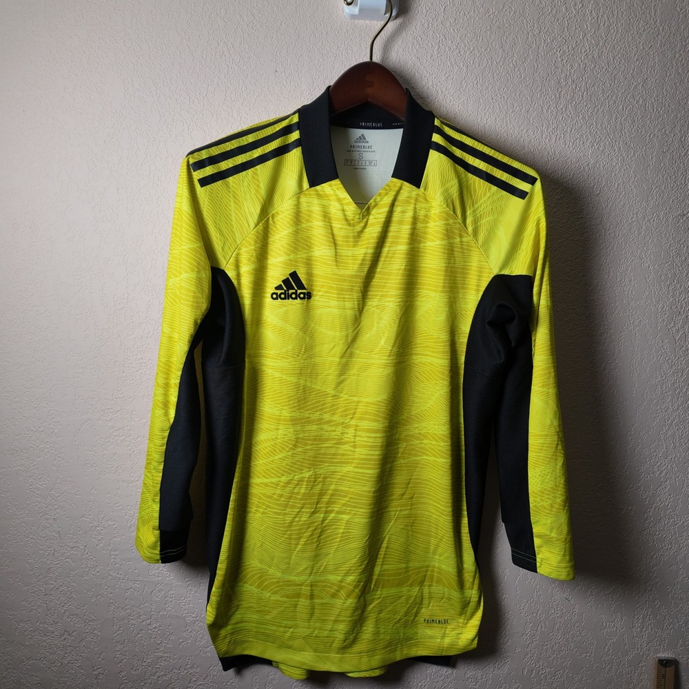 Adidas Primeblue Long Sleeve Soccer Goalkeeper‎ Jersey Yellow Black Size S